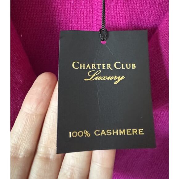 Charter Club Luxury Cashmere Blazer Womens Size Medium Two Button Front Fuchsia - Picture 6 of 8